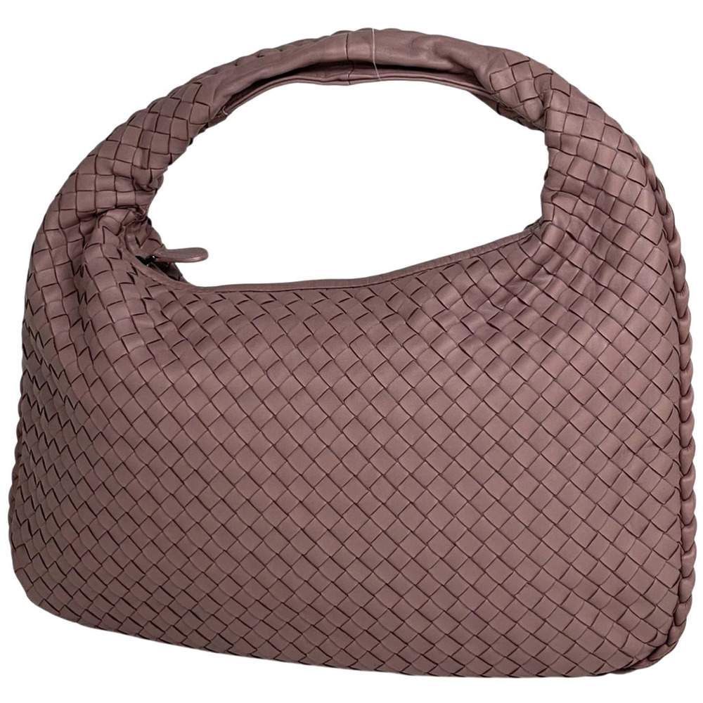 Bottega Veneta Intrecciato Shoulder Bag Hobo Handbag Leather Pink
